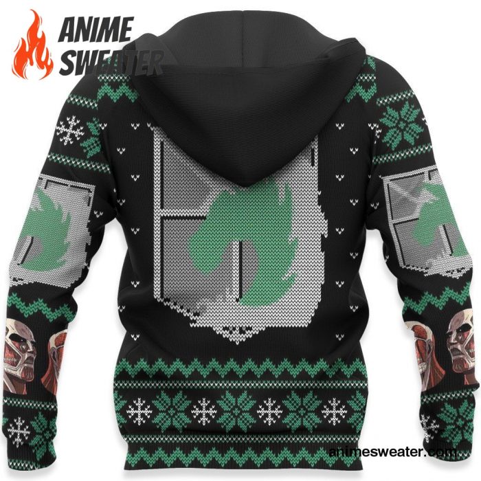 Attack On Titan Ugly Christmas Sweater Military Badged Police  Xmas Gift Custom Clothes