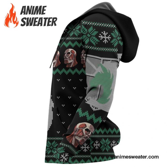 Attack On Titan Ugly Christmas Sweater Military Badged Police  Xmas Gift Custom Clothes