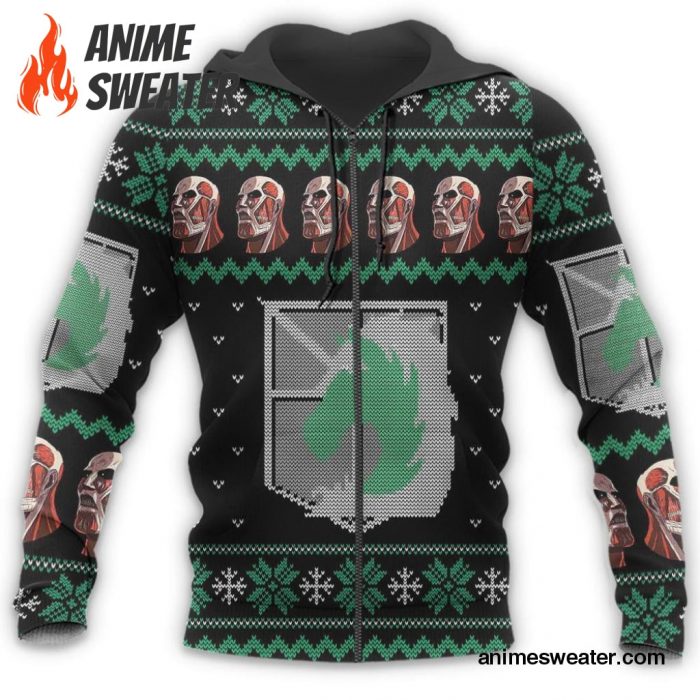 Attack On Titan Ugly Christmas Sweater Military Badged Police  Xmas Gift Custom Clothes