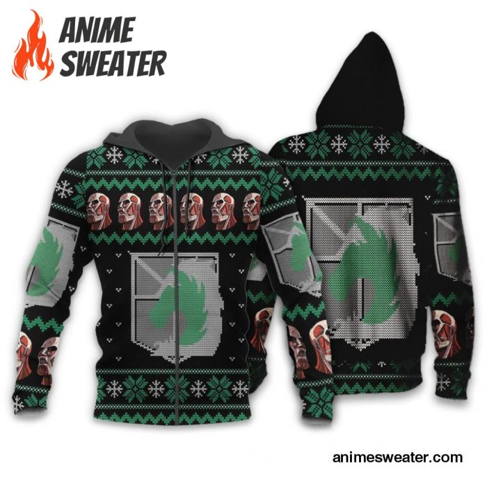 Attack On Titan Ugly Christmas Sweater Military Badged Police  Xmas Gift Custom Clothes