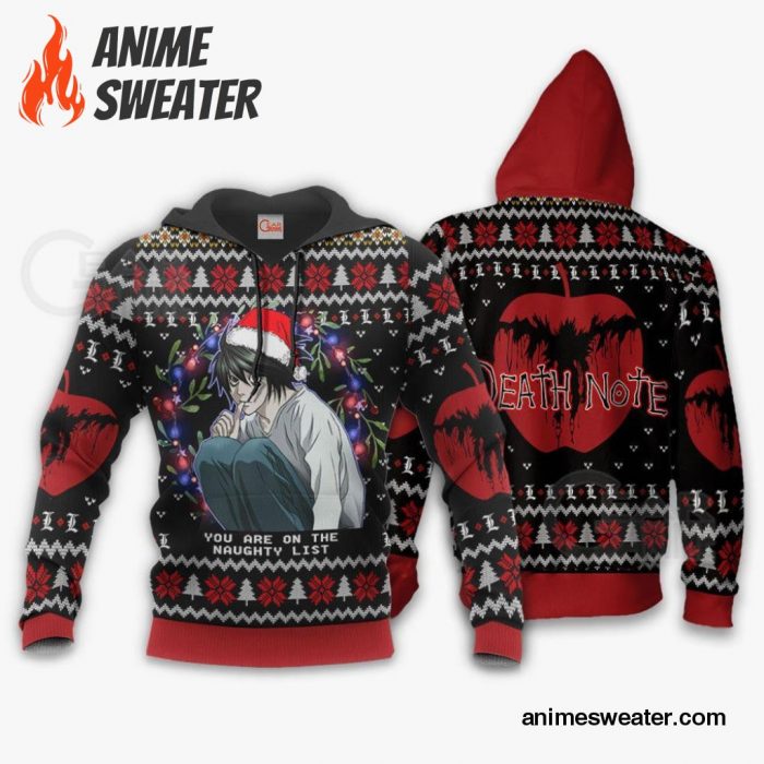 L Lawliet Ugly Christmas Sweater Death Note Anime Xmas Gift VA11