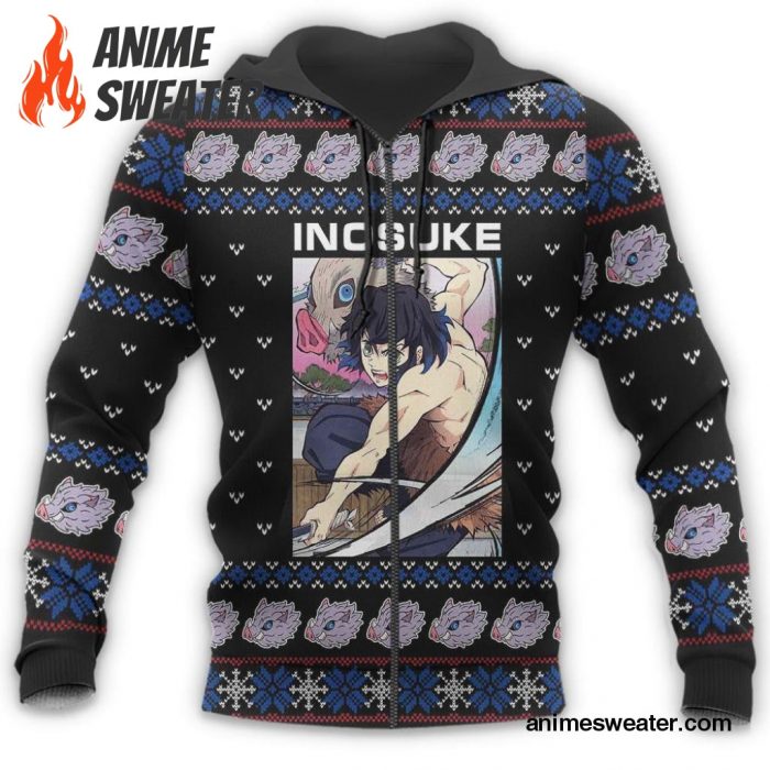 Inosuke Ugly Christmas Sweater Demon Slayer Anime Xmas Gift Custom Clothes