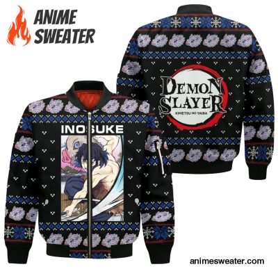 Inosuke Ugly Christmas Sweater Demon Slayer Anime Xmas Gift Custom Clothes