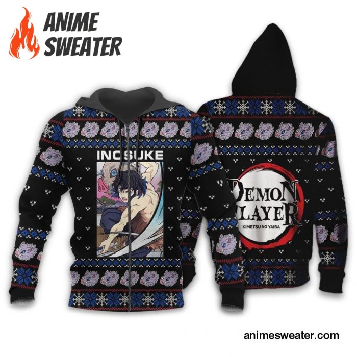 Inosuke Ugly Christmas Sweater Demon Slayer Anime Xmas Gift Custom Clothes