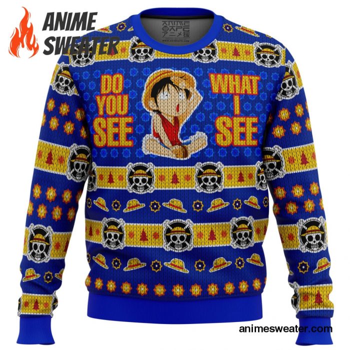 Do You See What I See Monkey D Luffy One Piece Ugly Christmas Sweater