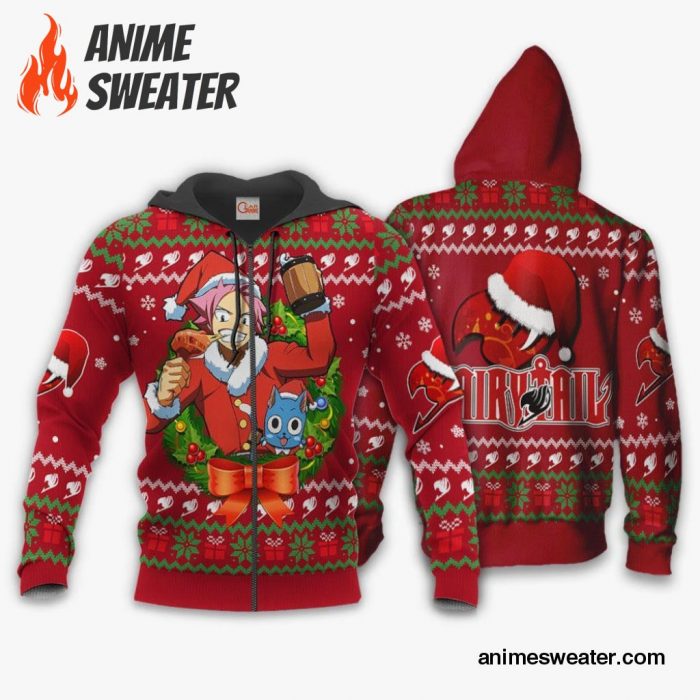 Fairy Tail Natsu Dragneel Ugly Christmas Sweater Anime Xmas VA11