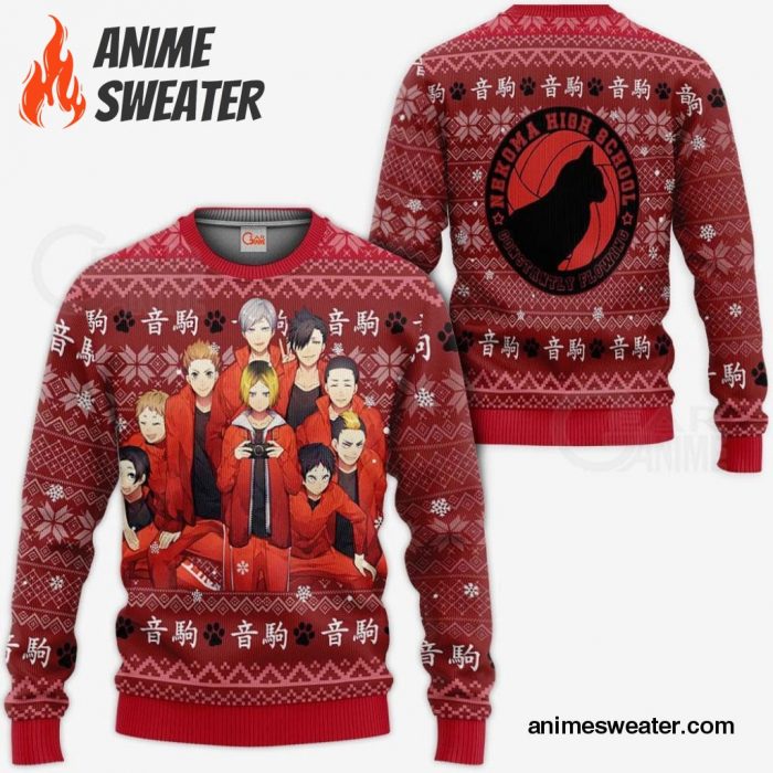 Nekoma High Ugly Christmas Sweater Haikyuu Anime Xmas Shirt VA10