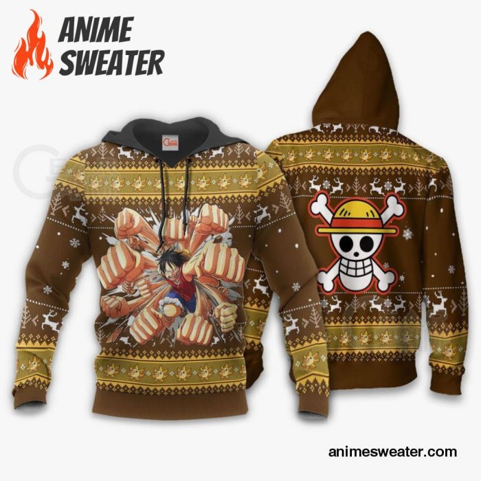 Luffy Gomu Gomu Ugly Sweater Xmas One Piece Anime Christmas Gift VA10