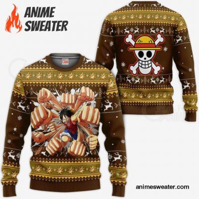 Luffy Gomu Gomu Ugly Sweater Xmas One Piece Anime Christmas Gift VA10