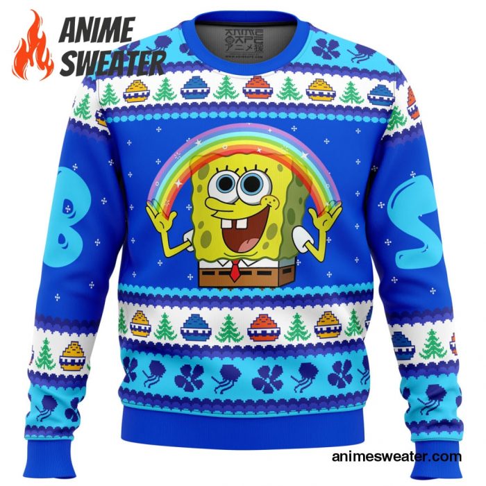 Nickelodeon Cartoons Rainbow SpongeBob Ugly Christmas Sweater