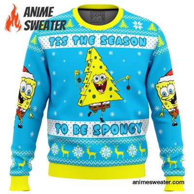 Nickelodeon Cartoons Tis The Season To be Spongy Ugly Christmas Sweater