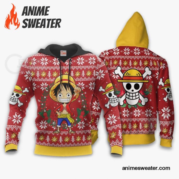 Luffy Ugly Christmas Sweater One Piece Anime Xmas Shirt VA10