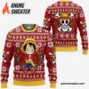 Luffy Ugly Christmas Sweater One Piece Anime Xmas Shirt VA10