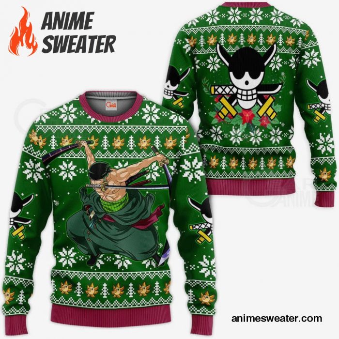 Roronoa Zoro Swords Ugly Christmas Sweater One Piece Anime Xmas Gift VA10