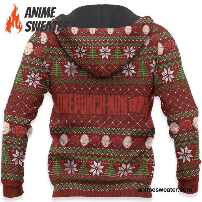 Saitama Ugly Christmas Sweater One Punch Man Anime Xmas Gift Custom Clothes