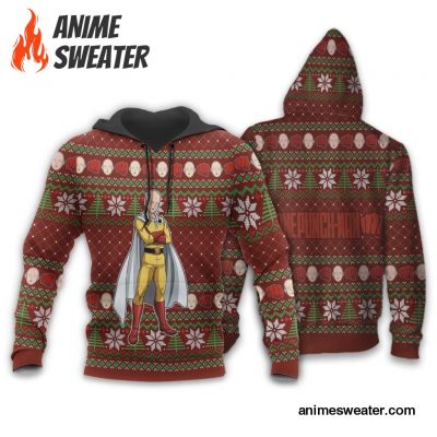 Saitama Ugly Christmas Sweater One Punch Man Anime Xmas Gift Custom Clothes