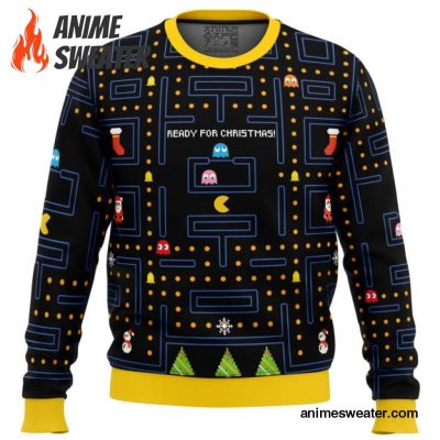 Pac Man Ready for Christmas Ugly Christmas Sweater