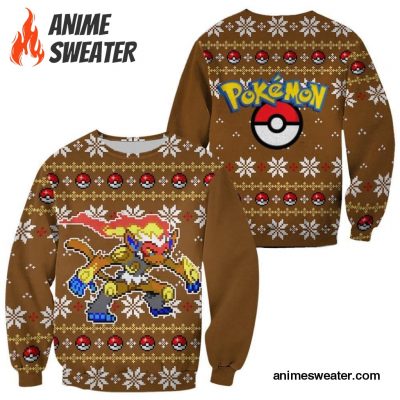 Pokemon Infernape Ugly Christmas Sweater Custom Xmas Gift