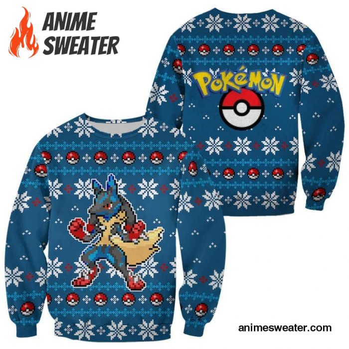 Pokemon Ugly Christmas Sweater Custom Lucario Xmas Gift Clothes