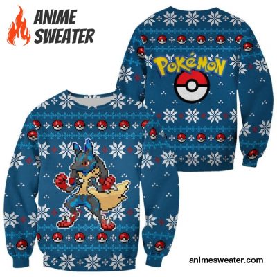 Pokemon Ugly Christmas Sweater Custom Lucario Xmas Gift Clothes