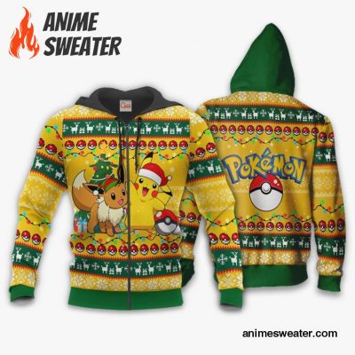 Pikachu Eevee Ugly Christmas Sweater Pokemon Anime Xmas Gift VA11