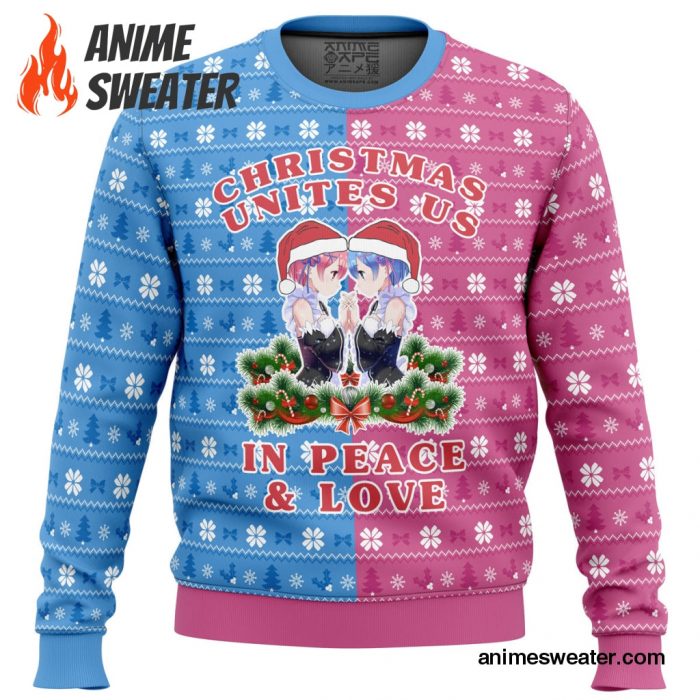 Re Zero Ram and Rem Christmas Ugly Christmas Sweater