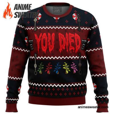 Resident Evil You Died Ugly Christmas Sweater