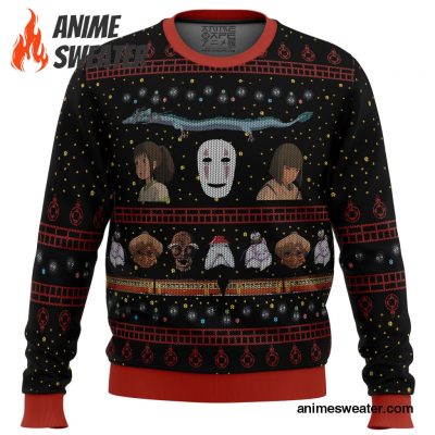 Studio Ghibli No Face Spirited Away Ugly Christmas Sweater