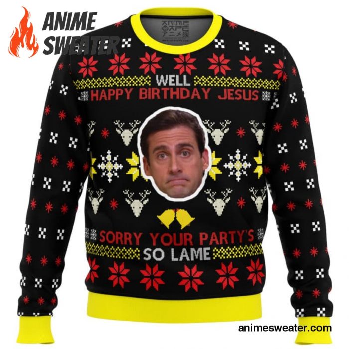 Well Happy Birthday Jesus The Office Ugly Christmas Sweater