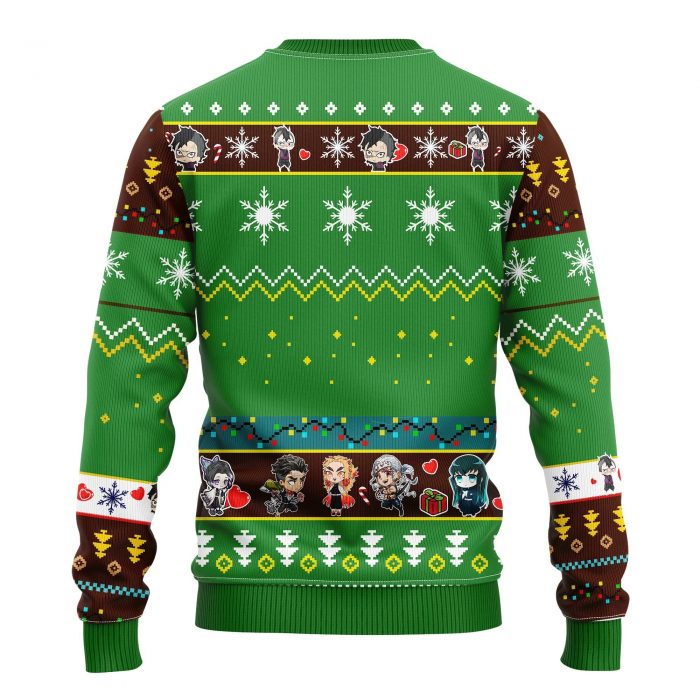 BackDemonSlayerCharactersGenyaShinazugawaChristmasmkup - Anime Sweater Store