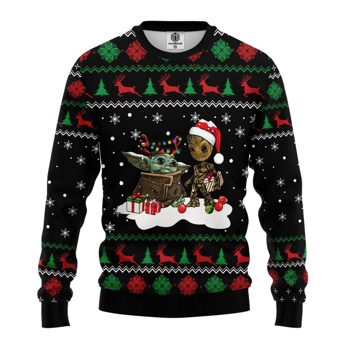 Fontbabyyodachristmasjumpermkup - Anime Sweater Store