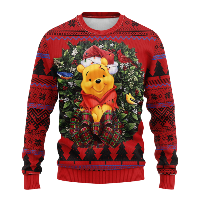 PoohLionKingNoelMcUglyChristmasSweaterfont - Anime Sweater Store