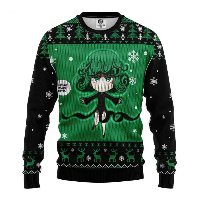 TatsumakiOnePunchManUglySweater - Anime Sweater Store