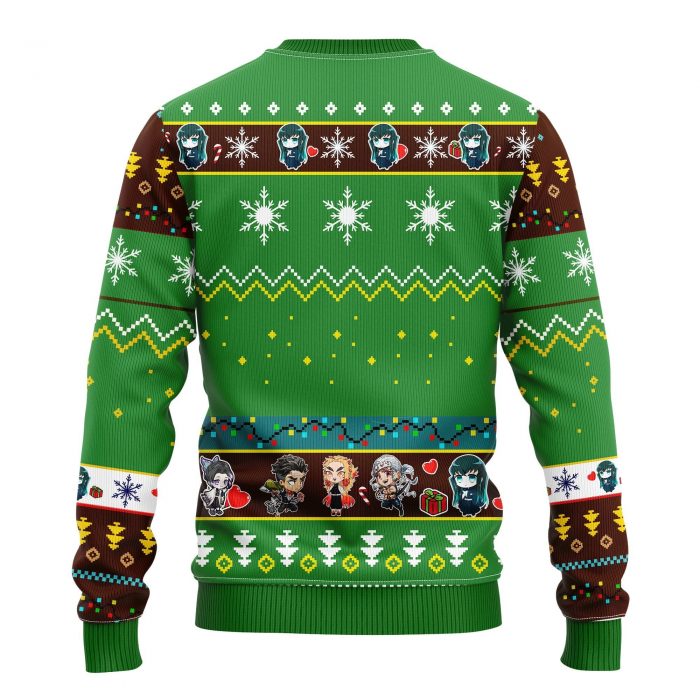 backDemonSlayerCharactersMuichiroTokitoChristmasmkup - Anime Sweater Store