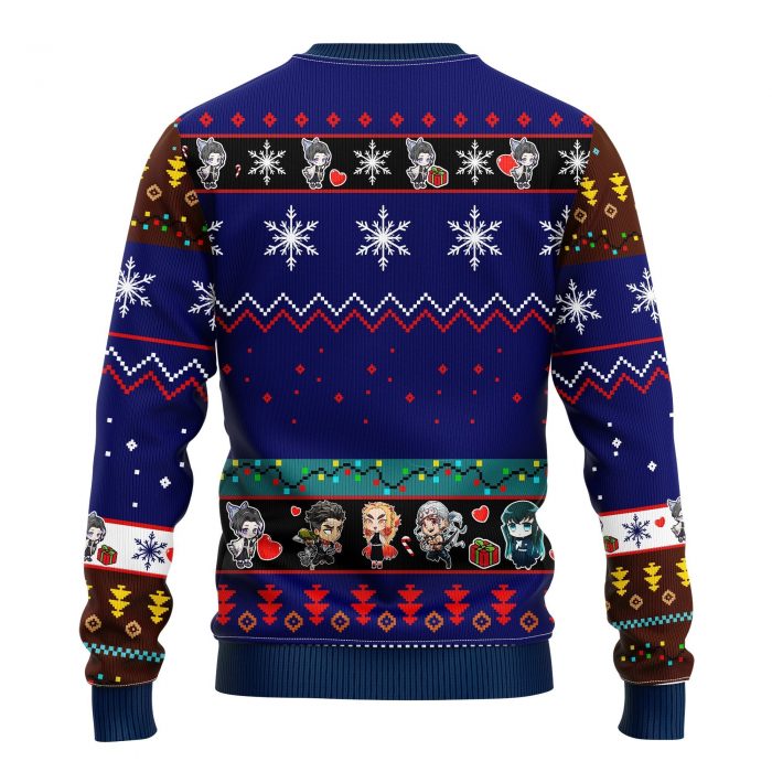 backDemonSlayerCharactersShinobuKochoChristmasmkup - Anime Sweater Store