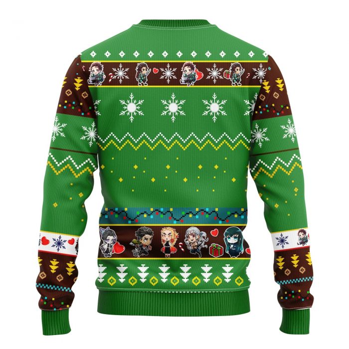 backDemonSlayerCharactersTanjiroKamadoChristmasmkup - Anime Sweater Store