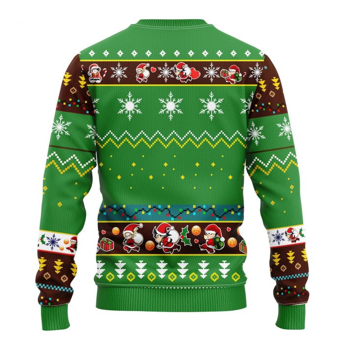 backDragonBallGreenChristmasmkup - Anime Sweater Store