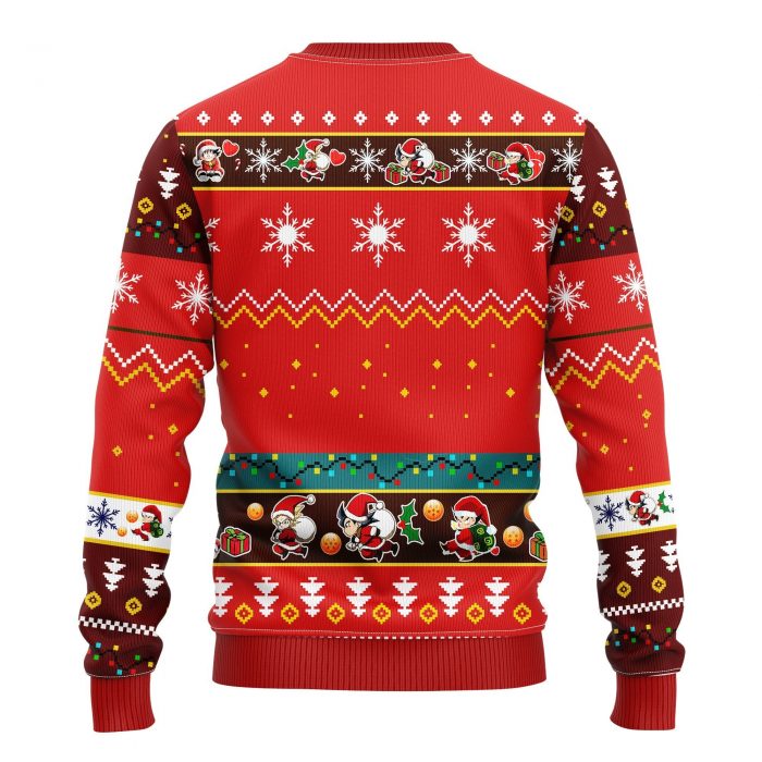 backDragonBallRedChristmasmkup - Anime Sweater Store