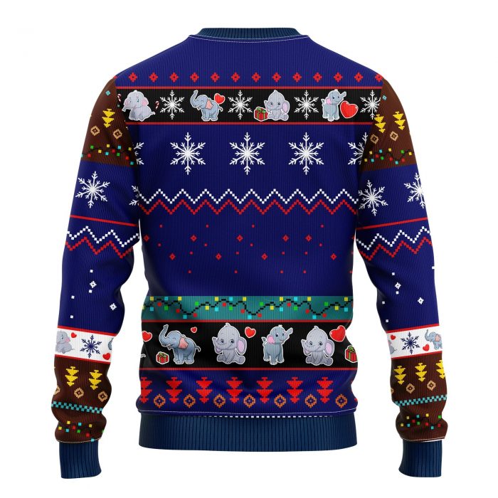 backElephentChristmasmkup - Anime Sweater Store