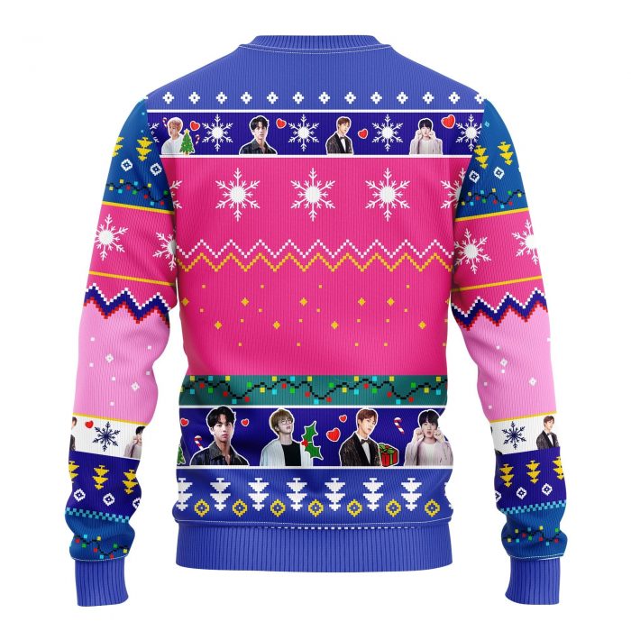 backJinBTSChristmasmkup - Anime Sweater Store