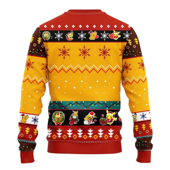 backPikachuChristmas2Yellowmkup - Anime Sweater Store