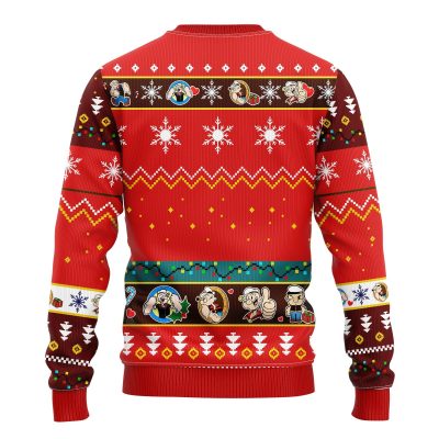 backPopeyesChristmasmkup - Anime Sweater Store