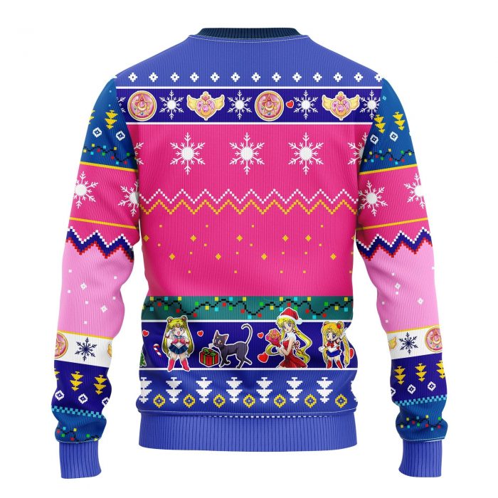 backSailorMoonOnMoonChristmasmkup - Anime Sweater Store