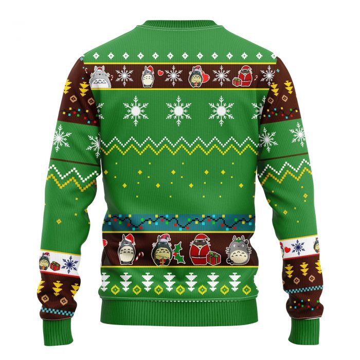 backTotoroGreenChristmasmkup - Anime Sweater Store