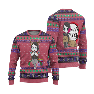 enmu demon slayer anime ugly christmas sweater xmas gift 736702 - Anime Sweater Store