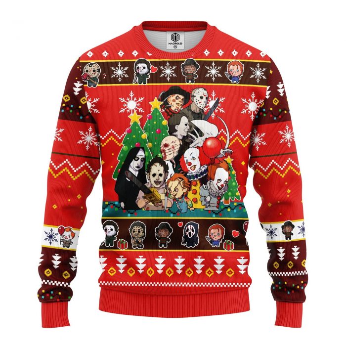 fontCharacterChibiHorrorRedChristmasmkup - Anime Sweater Store