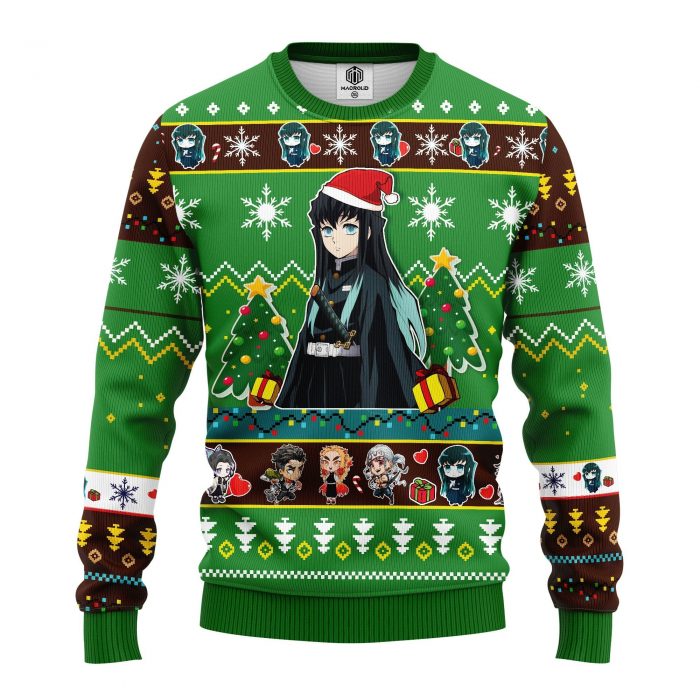 fontDemonSlayerCharactersMuichiroTokitoChristmasmkup - Anime Sweater Store