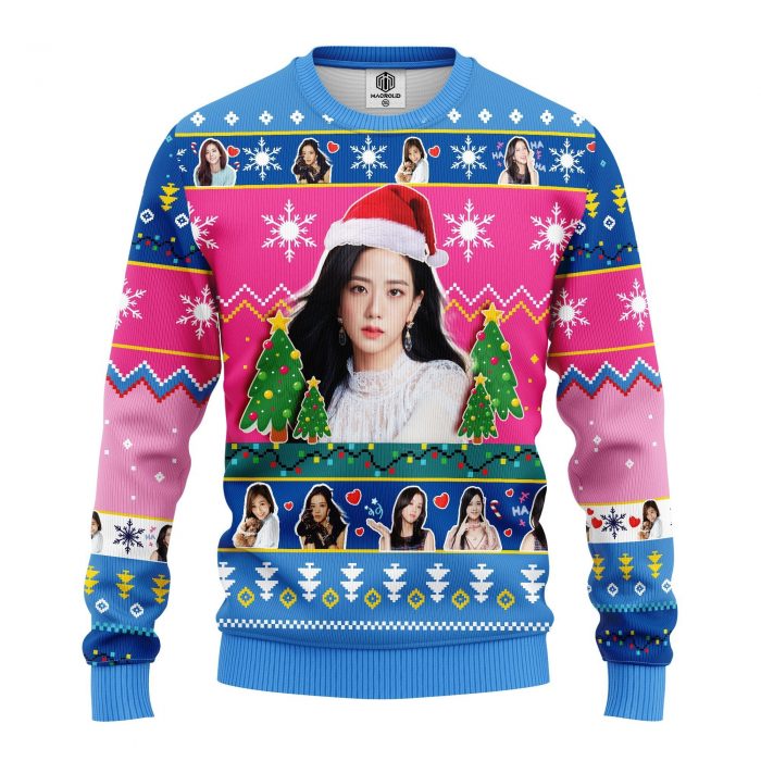 fontJisooBlackpinkChristmasmkup - Anime Sweater Store