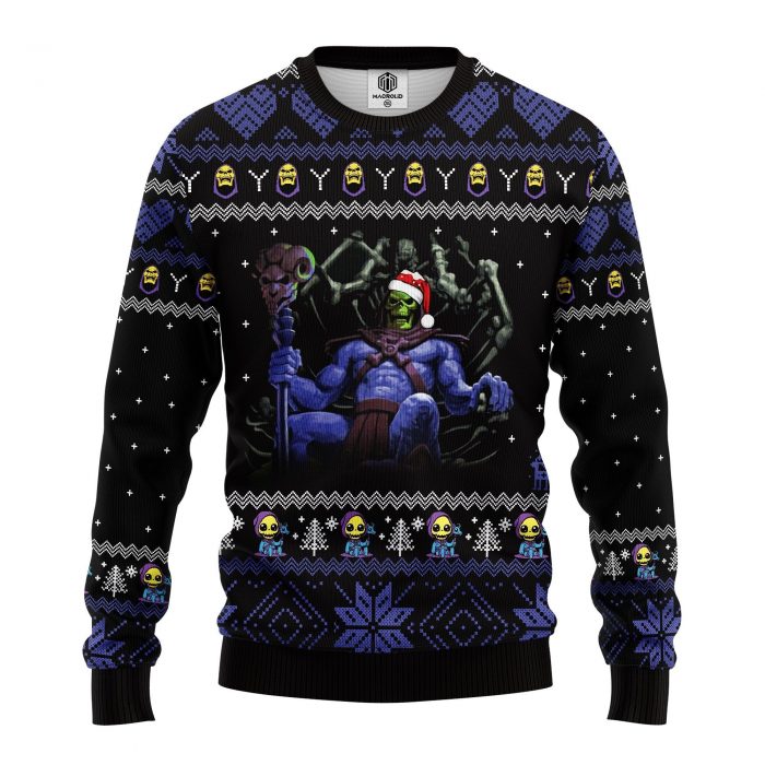 fontSKELETORKNITTINGPATTERN3DPRINTUGLYCHRISTMASSWEATERmkup - Anime Sweater Store