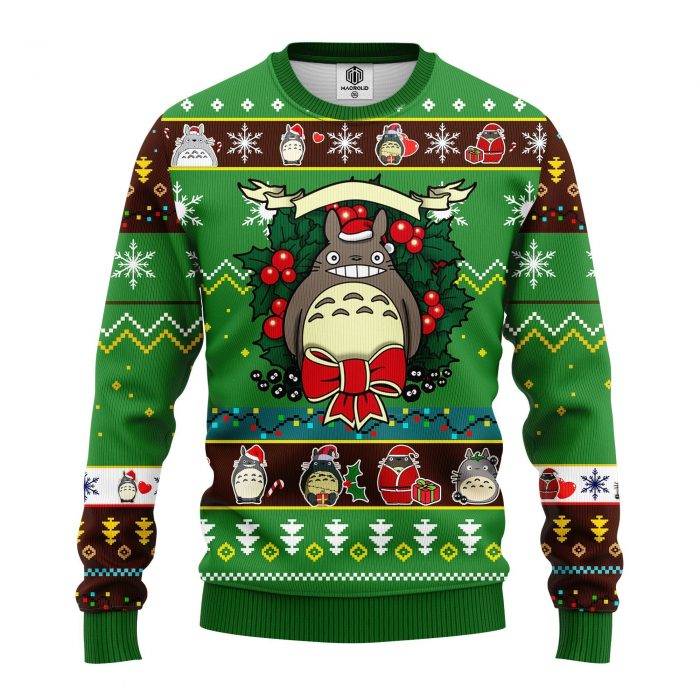 fontTotoroGreenChristmasmkup - Anime Sweater Store